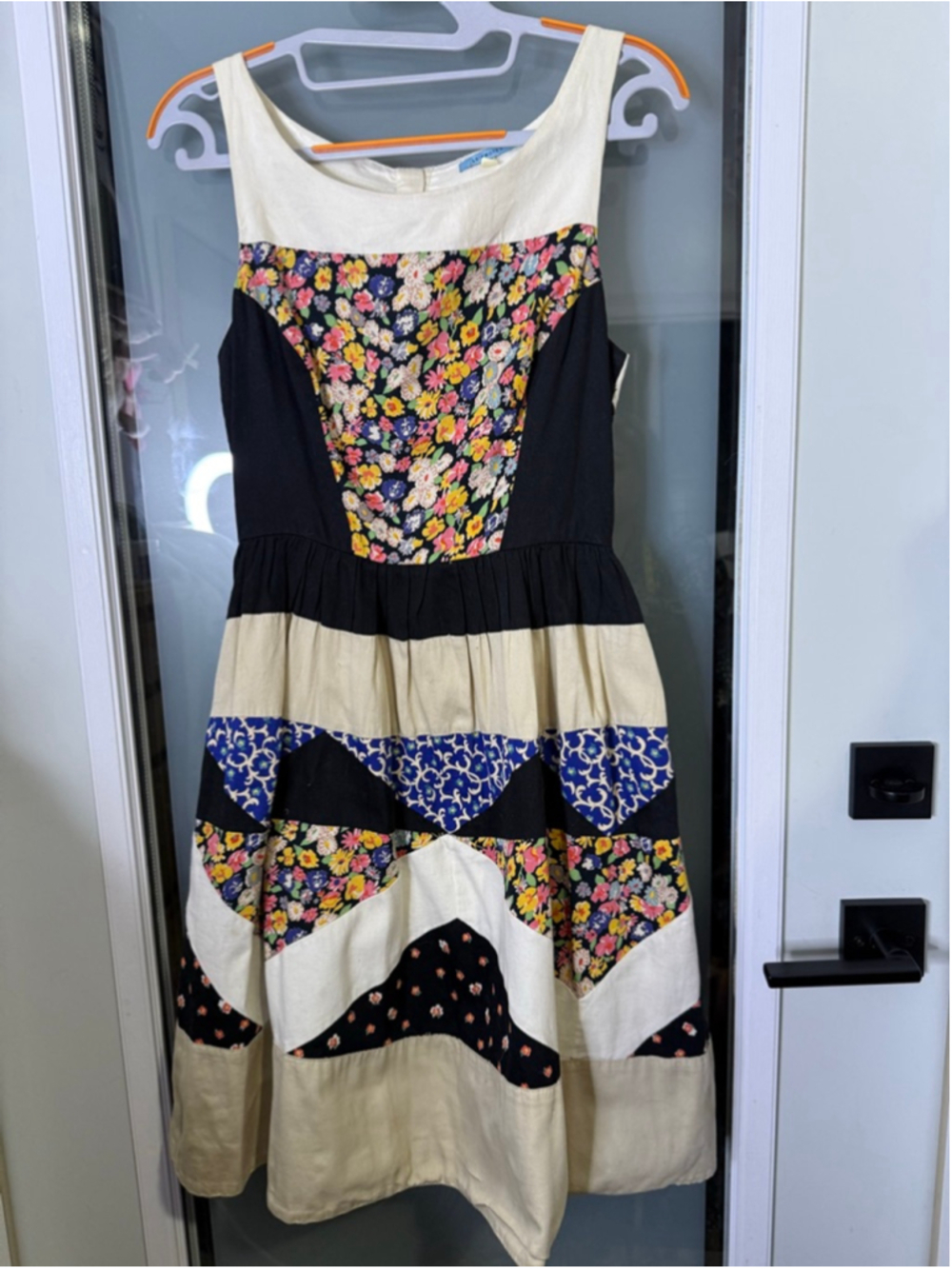 LEIFNOTES Patchwork Floral Sleeveless Dress Size 2 Multi-color - Picture 2 of 10